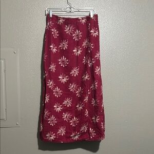 100% Linen Floral Maxi Skirt Size 10 But Fits Like A 6